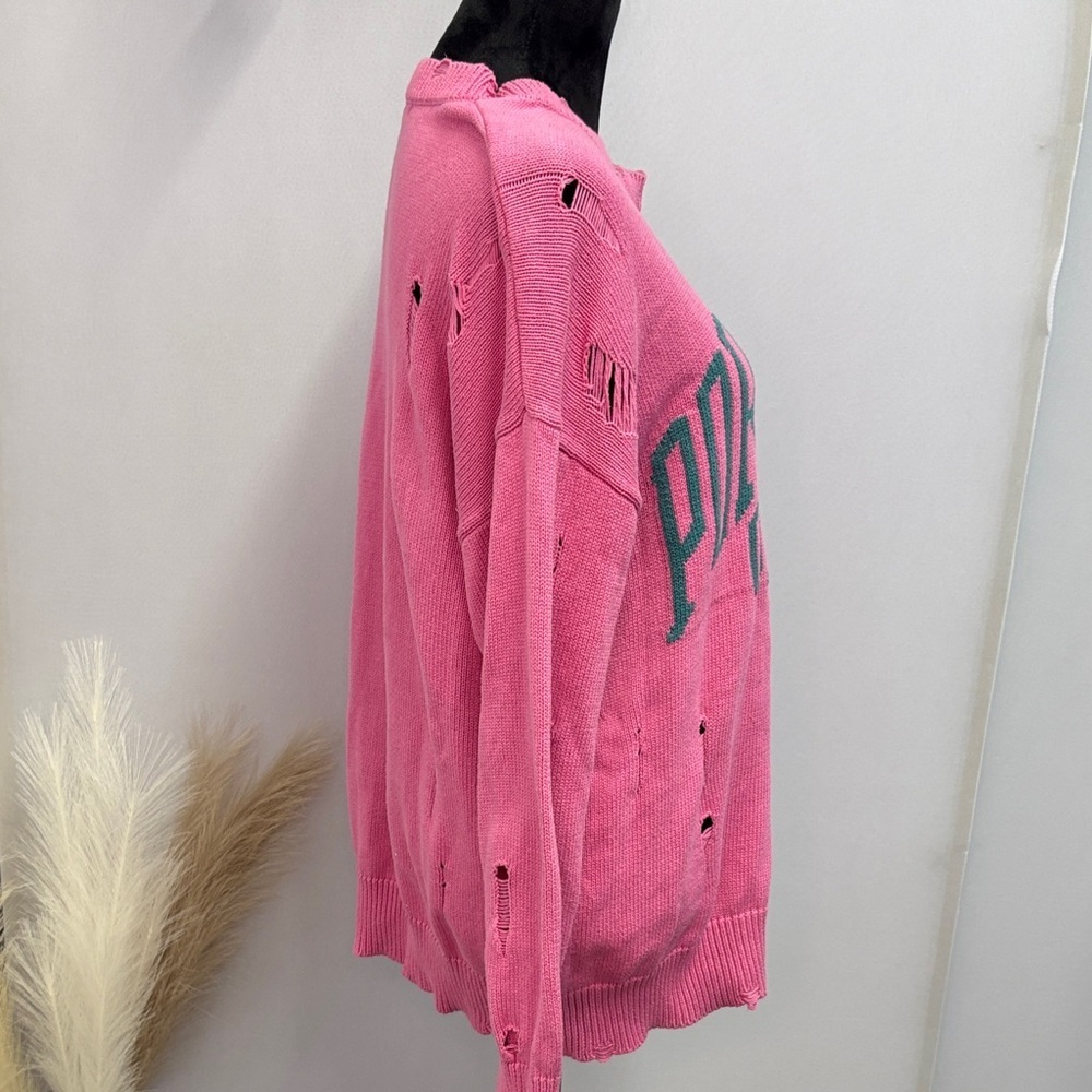 Forever 21 Pink Distressed Sweater - Picture 5 of 5